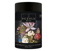 Interdruk 1000 Piece Jigsaw Puzzle for Adults, Ambrosius Bosschaert Still Life with Flowers, Dutch Golden Age Art in Round Gift Tube