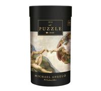 Interdruk 1000 Piece Jigsaw Puzzle for Adults, Michelangelo The Creation of Adam, Sistine Chapel Renaissance Art in Round Gift Tube
