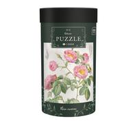 Interdruk 1000 Piece Jigsaw Puzzle for Adults, Rosa Canina Wild Dog Rose, Vintage Botanical Floral Art in Round Gift Tube