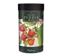 Interdruk 1000 Piece Jigsaw Puzzle for Adults, Rubus Idaeus Raspberry, Vintage Botanical Fruit Art in Round Gift Tube