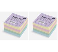 Interdruk Coloured Memo Cube 85 x 85 x 35 mm Glued Back (Pack of 2)