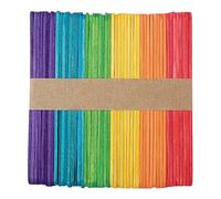 Interdruk - Wooden Lollipop Sticks - Ice Cream Popsicle Sticks for Kid's Crafts - Lolly Sticks for DIY Projects - 113 mm x 10 mm - 50 pcs - Assorted Colours