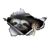 Interesting 3D Sloth Torn Metal Car Sticker Accessories Decal Car Window Waterproof PVC 13cm X 9cm（2Pcs）