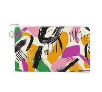 Interesting Abstract Lines Coin Purse Canvas Wallet with Zipper Portable Mini Change Pouch Cute Money Pouch Small Organizer Coin Card Key Holder for Women Girls Daily Use Gift