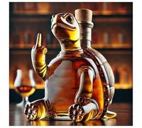 interesting Animal Whiskey Glass Decanter, 350ml Creative Red Wine Decanter for Whiskey Lovers, Suitable for Home Bar Decoration (Tortoise)
