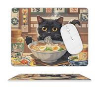 Interesting Black Cat Mouse Pad Ultra Thin, Leather Mousepad with Waterproof Smooth Surface, Anti Slip Mouse Pad for Gaming, Office & Home, 10 X 8 Inch
