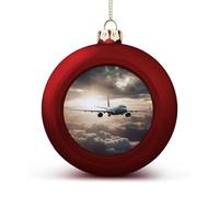 Interesting Christmas Ball Beautifully Hanging Pendant Ball Airplane Flying in The Air Printed for Xmas Tree Holiday Wedding Party Festival Decorations