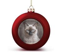 Interesting Christmas Ball Beautifully Hanging Pendant Ball Beautiful Siamese Cat Printed for Xmas Tree Holiday Wedding Party Festival Decorations