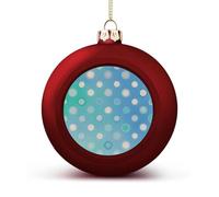 Interesting Christmas Ball Beautifully Hanging Pendant Ball Blue Aqua Blue Gray Polka Dot Pattern Printed for Xmas Tree Holiday Wedding Party Festival Decorations