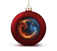 Interesting Christmas Ball Beautifully Hanging Pendant Ball Fire And Ice Dragons Printed for Xmas Tree Holiday Wedding Party Festival Decorations