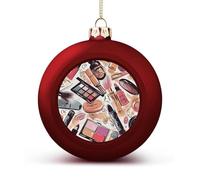 Interesting Christmas Ball Decorations Beautifully Cosmetic and Makeup Theme Pattern Printed Decorations Holiday Party Home Decorations Christmas Ball Decorations Hanging Pendants