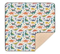 Interesting Colorful Dinosaur Patterns Large Non-Slip Baby Gym & Activity Mat for Indoor Outdoor 1-Piecing Baby Crawling Mat for Baby Toddler Infant, 50'' x 50''
