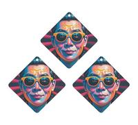 Interesting Face Pattern Car Air Freshener, 3 Pcs Rhombus Hanging Air Freshener Cards, Long Lasting Fragrance Scented Cards for Car, Home, Office Gray-style