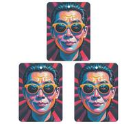 Interesting Face Pattern Car Air Freshener, 3 Pcs Square Hanging Air Freshener Cards, Long Lasting Fragrance Scented Cards for Car, Home, Office Gray-style