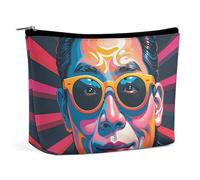Interesting Face Pattern Makeup Bag for Women Portable Cosmetic Waterproof Pouch Aesthetic Handheld Travel Work