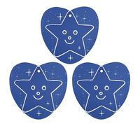 Interesting Face Star Car Air Freshener, 3 Pcs Love form Hanging Air Freshener Cards, Long Lasting Fragrance Scented Cards for Car, Home, Office Black-style