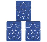 Interesting Face Star Car Air Freshener, 3 Pcs Square Hanging Air Freshener Cards, Long Lasting Fragrance Scented Cards for Car, Home, Office Gray-style