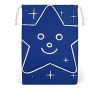Interesting Face Star Drawstring Bag Canvas, Reusable Travel Jewelry Pouches, Washable Storage Bags for Gift, Candy, Cosmetics 12 * 18cm