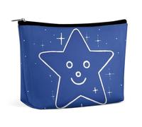 Interesting Face Star Makeup Bag for Women Portable Cosmetic Waterproof Pouch Aesthetic Handheld Travel Work