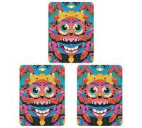 Interesting Faces And Crabs Car Air Freshener, 3 Pcs Square Hanging Air Freshener Cards, Long Lasting Fragrance Scented Cards for Car, Home, Office Gray-style
