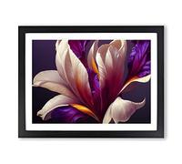 Interesting Flower Framed Print | A3 Black Framed Wall Art | Ready to Hang | Modern Floral Picture | Living Room Bedroom Lounge Office