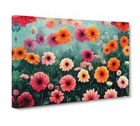 Interesting Flower Market Canvas Print | Gallery Wrapped 30mm Frame Wall Art | 30x20 inches | Ready to Hang | Contemporary Floral Picture | Living Room Bedroom Lounge Office