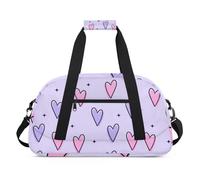 Interesting Heart Shape Decor Gym Bag Sports Duffle Bag Weekend Sleepover Duffel Bags Small Travel Tote for Overnight Workout Gymnastics Dance Ballet, Interesting Heart Shape Decor, 18.9 x 8.7 x 10.6