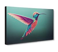 Interesting Hummingbird Canvas Print | Gallery Wrapped 30mm Frame Wall Art | 30x20 inches | Ready to Hang | Contemporary Picture | Living Room Bedroom Lounge Office