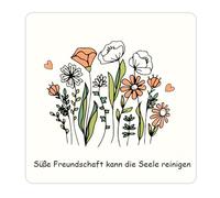 Interesting Inspirational White Coasters, Cute Friendship Glass Coasters for Drinks, Thank You Gift for Christmas, Birthday and Valentine's Day, Ceramic Coasters