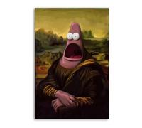 Interesting Mona Lisa Patrick Star Cartoon Poster Decorative Painting Canvas Wall Posters And Art Picture Print Modern Family Bedroom Decor Posters 12x18inch(30x45cm)
