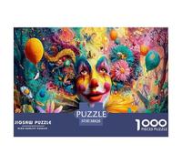 Interesting Peculiar Clown 1000-Piece Jigsaws for Adults Fun, Challenging Home Decoration Colorful DIY Art Wall Decor Modern Living Room 38x26cm/1000pcs
