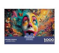 Interesting Peculiar Clown 1000 Pieces Jigsaws for Adults Fun, Challenging & Brainteasing Beautiful Home Decoration Art Colorful DIY Craft Entertainment 38x26cm/1000pcs