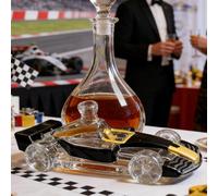 Interesting Racing Car-Shaped Glass Decanter,Glass Racing Car Home Decor,Cool Vodka Decanter Whiskey Bottle,for Bourbon Wine Cocktail Tequila Bar Office Hotel Restaurant