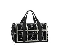 Interesting Skeleton Gym Duffle Bag with Shoe Compartment Travel Weekender Overnight Bag Waterproof Sports Gym Bag with Shoulder Strap
