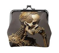 Interesting Skeleton Print Change Purse Women's Coin Purse Small Pouches with Kiss Lock,for Coins Cards Small Items