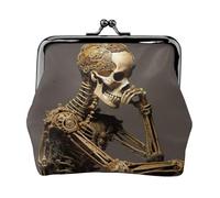 Interesting Skeleton Print Coin Purse Wallet Buckle Kiss Lock Change Purse Change Holder Wallet Coin Purse