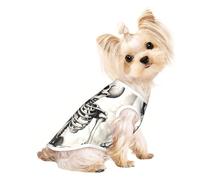 Interesting Skeleton Print Dog Shirt Summer Pet T-Shirts Stretchy Cats Dogs Tee Shirt Sleeveless Tank Top Dog Vest