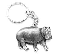 Interesting Times Hippopotamus Hippo Pewter Keyring
