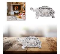 Interesting Turtle Crystal Glass Turtle Health Blessing Statue; Transparency ! NSj104 (White, 8.5cm)