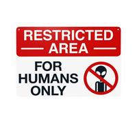Interesting Vintage Area Dividing Sign, Exclusive Living Space Only Open For Human Beings Wall Art Decor 12x8 Inch