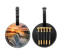 Interesting waterfalls Black Printed golf tee storage bag - portable design, easy to organize tee, Black, One Size