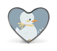 Interesting Wombats Lapel Pin Heart Brooches And Pins - Metal Badge for Shirts, Jackets, Hats | Durable Fashion Accessory & Gift for Men, Women, Events, Little White Duck, Love form