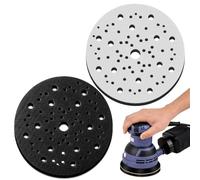 Interface Sanding Pad 150mm 70 Hole 2 Pcs Foam Velcro for Mirka Buffer Pad. | Savers Buffing for Orbital Sander, Hook Loop Fleece Sponge. Black 6 Inch Vibration, Polishing, Waxing, Protects Workpieces