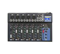 Interface/USB/Bluetooth Portable 7-channel Mixer Audio Mixer DJ Controller With 6 Music Modes & Three-band Equalizer & LCD Display & Indicator Light for Home KTV, Campus Language, Conferences