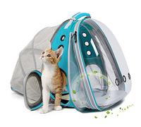 Interfashioner® Expandable Cat Backpack Carrier, Front & Back Dual Extension Clear Bubble Pet Backpack Carrier for Fat Cats Small Dogs up to 9kgs, Backpack for Large Cats