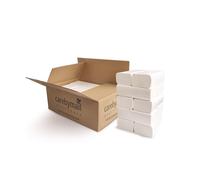 Interfold Z-Fold Paper Hand Towels - White 2-Ply Absorbent & Strong Multi-fold Paper Towels - 10 Sleeves of 150 Sheets - Care by Mail Healthcare - To