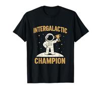 Intergalactic Champion Astronaut Moon Trophy Graphic T-Shirt