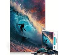 Intergalactic Surfer Jigsaw Puzzles for Adults 1000 Pieces Sharp Mind Bright Color Family Activity Wall Art (38x26cm)