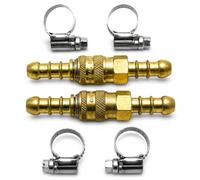 INTERGAS 2x Quick Release Gas Hose Coupling - 8mm Fittings for Propane & Butane LPG Hose - 2x Male & Female Connector Kit with 4x Jubilee Hose Clips - Ideal for Caravan, Motorhome, Camping Stove & BBQ