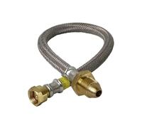 INTERGAS POL x M20 (W20) Overbraided Gas Pigtail Hose - Galvanised Braid for LPG Propane Cylinders and Regulators 30 Bar - Working Pressure Straight Through Connection for Caravan, Motorhome (1500mm)